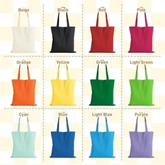 Lzerking Canvas Tote Bag Bulk 24 Pack Colored Canvas Bag for Gift, 13×15 Inch…