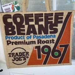 Trader Joe’s “Coffee Beans Pasadena 1967” Jute Tote Premium Collector New NWT