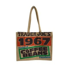 Trader Joe’s 1967 Coffee Beans Pasadena Jute Burlap Reusable Tote Bag 9 Gallon