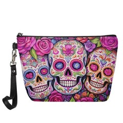 Howilath Pink Sugar Skull Rose Printed Womens 1 Size,