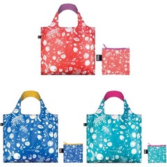 Seed Reusable Shopping Bags (Set of 3), Coral Bell, Cornflower, Teal