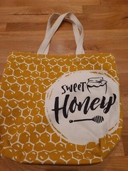 Earthwise LARGE Grocery Bag Beach Canvas Tote Sweet Honey honeycomb sturdy bee