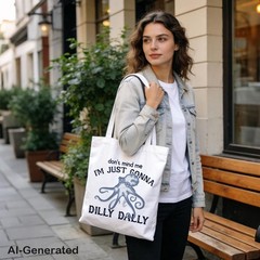 Canvas Tote Bag for Women, Don’t Mind Me I’m Just Gonna Dilly Dally Shoulder …