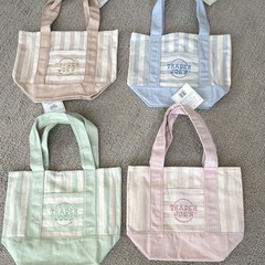 Trader Joe’s 4-Pack Small Canvas Stripe Tote Bags 13x10x6 Multicolor