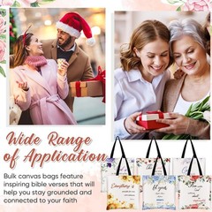 Christmas Gift 6 Pcs Bible Tote Bags for Women, Shoulder Scripture Religious …
