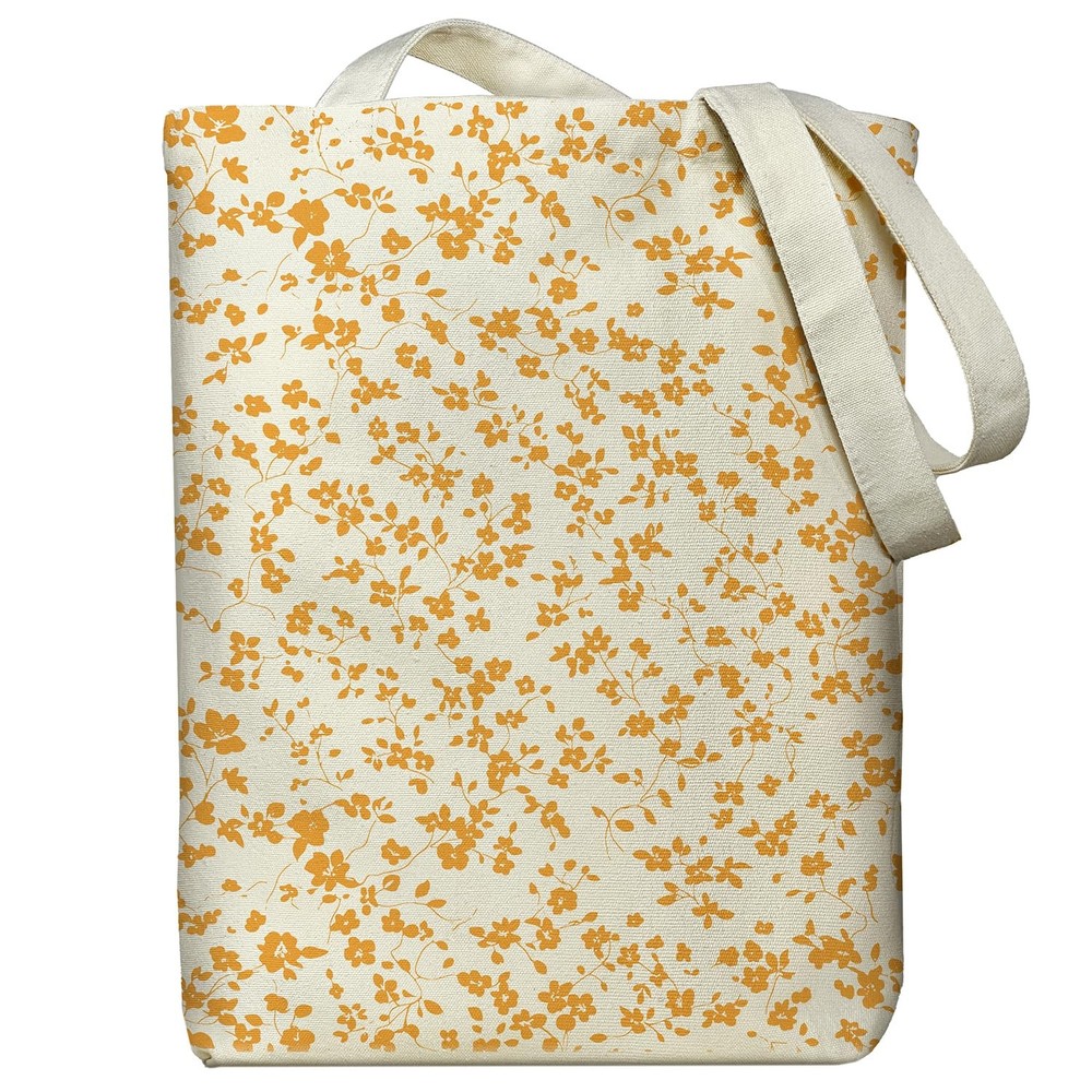Canvas Tote Bag for Women, Floral Canvas Bag With Zipper Pocket Yellow Flower…