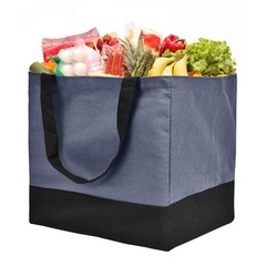Canvas Reusable Grocery Bags Heavy Duty, 8.3 gal Foldable Large Tote Bag with Ha