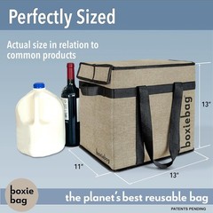 Reusable Grocery Bag Single – Durable Reusable Shopping Bag Box. Insulate Stand