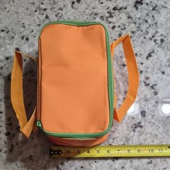 Trader Joe’s Mini Insulated Bag Zipper Orange Green Red 1.5 gal 10x6x5