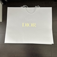 DIOR WHITE PEBBLED AUTHENTIC SHOPPING BAGS TOTAL 7 USED VARIOUS SIZES