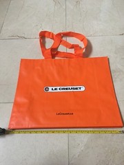 20x16x5.75″ LE CREUSET Large Orange Eco-Friendly Reusable Shopping Bag Tote X 2