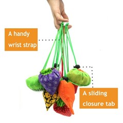 Fruits Folding Pouch Storage Reusable Grocery Shopping Tote Bags 10 PCS