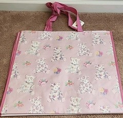 TJ MAXX – Beautiful Floral Teddy Bears – Large Reusable Shopping Tote Eco Bag