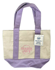 Trader Joe’s Mini Pastel Canvas Tote Bag Light Lavender Purple
