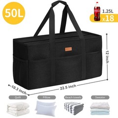 Stand Up Extra Large Utility Tote Bag with Lid, Utility Tote Bag with Metal W…