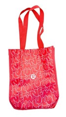Lululemon Small Reusable Shopping Tote Lunch Bag Ltd Edition Red 9”x11”