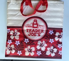 Vtg TRADER JOE’S Hawaiian Hibiscus Tote Bag Insulated Reusable Tropical