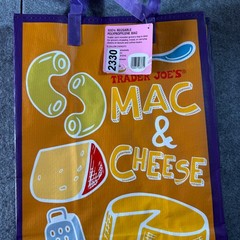 Trader Joe’s Comfort Food Reusable Grocery Bag Multicolor Mac & Cheese PB & Jam