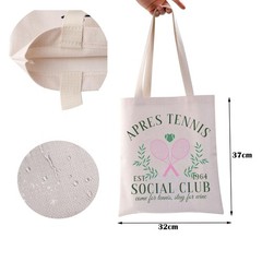 Tennis Tote Bag Lover Player Social Club Reusable Grocery Shopping Handbag