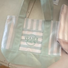 Viral Trader Joe’s Small Canvas Striped Multicolor Tote Bag 11x10x10 in New