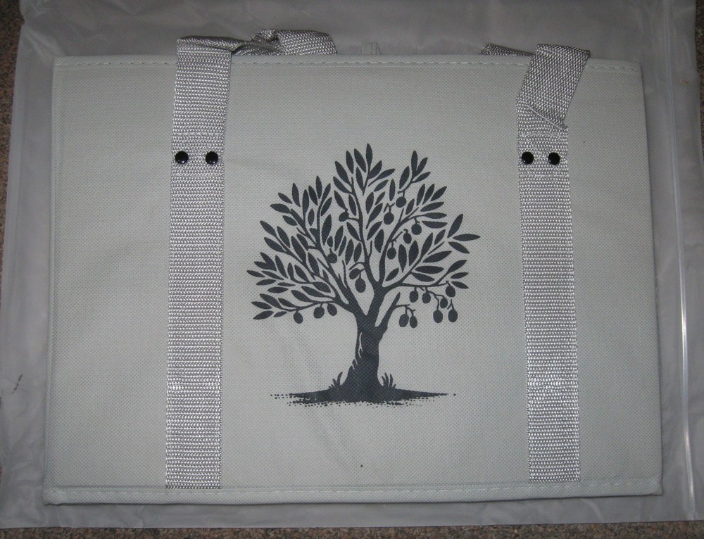 New Reusable Tote Grocery Large Folding Stand Up Bag Flat Bottom Gray w/ Tree