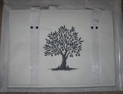 New Reusable Tote Grocery Large Folding Stand Up Bag Flat Bottom Gray w/ Tree