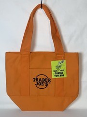 VIRAL Trader Joe’s Orange Canvas Mini Tote Shopper School Lunch Bag LTD NWT
