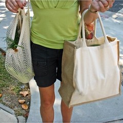Reusable Farmers Market Shopping 6 Bag Gift Or Starter Set Durable Organic Cotto