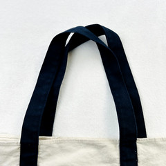 Trader Joes Bag One Size White Blue Red Canvas Tote Grocery Logo Shopping