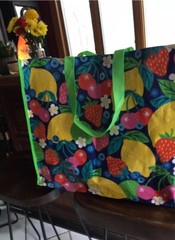 Large Colorful Fruits~Lemons~Shopping Tote Bag Reusable EcoFriendly~HomeGoodsNEW