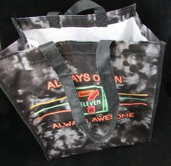 Neon ALWAYS OPEN 7-ELEVEN ALWAYS AWESOME Reusable Nylon TOTE BAG 13″ x 12″ x 8″
