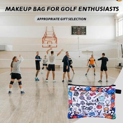 Sport Makeup Cosmetic Pouch Basketball Stuff Canva Toiletry Bag for Sports