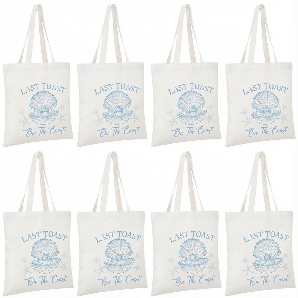 8 Pack Canvas Tote Bags, Reusable Tote Bag for Women and Beach Bag, Ideal Bri…
