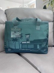 Trader Joe’s Large Reusable Insulated Foldable Shopping Bag Teal 8 Gallons
