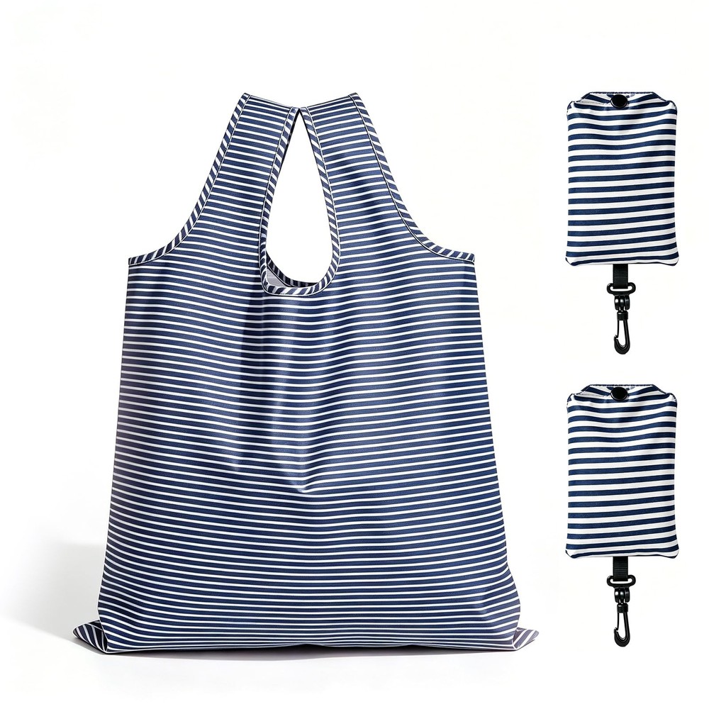 2 Pack Reusable Shopping Bags Foldable Heavy Duty Large Grocery Tote Bag Flor…