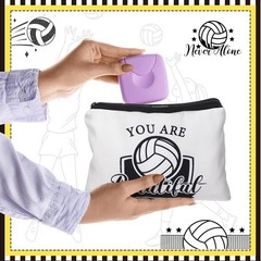 Sunnymove 12 Pcs Volleyball Makeup Bags Bulk Team white, black