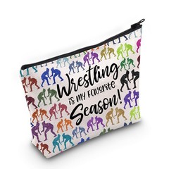 LEVLO Wrestling Sport Cosmetic Make Up Bag – Red – Zipper Full