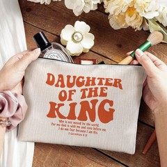 Christian Gifts for Women, Makeup Bag, Groovy Daughter of the King