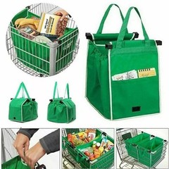 New Foldable Reusable Supermarket Shopping Trolley Grocery Grab Clips Bag