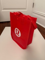 Lululemon Red and White ‘Made To Feel’ Reusable Tote Bag Excellent Condition