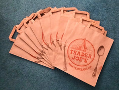 Lot of 10 Trader Joe’s Brown Paper Grocery Shopping Bags Reusable Craft Wrapping