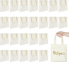 48 Pcs Sublimation Mini Canvas Tote Bags Bulk 7.8×8.6 Inch Blank Reusable Gro
