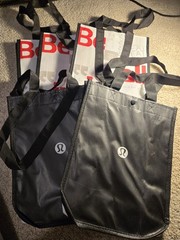 Lot of 5 Assorted Authentic Lululemon Small Reusable Shopping Tote Bags