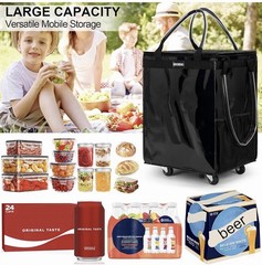 Durable Large 76lbs Rolling Tote Bag with 3 Handles – Perfect for Busy Shoppers