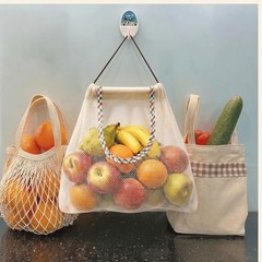Durable Reusable Hanging Storage Mesh Bags for Fruits, Vegetables, Garlic, Gi…