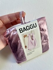 NEW! Baggu STANDARD BAG in “Blush Metallic” Washable Recycled Nylon, Holds 50lbs