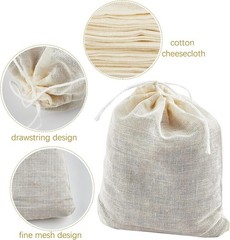 TUZAZO Reusable Tea Bags – 24 Pack Natural 3 x 4 inch, Nature color