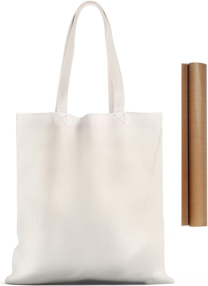 Premium Canvas Tote Bag with PTFE Teflon Sheet for DIY Heat Transfer Crafts Work