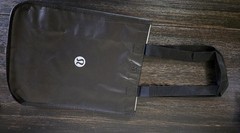 Lululemon Foldable Nylon Reusable Shopping Bag Black White Modern Solid