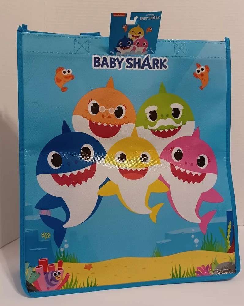 Nickelodeon Baby Shark Mommy Daddy Family eco Reusable shopping tote Bag NEW